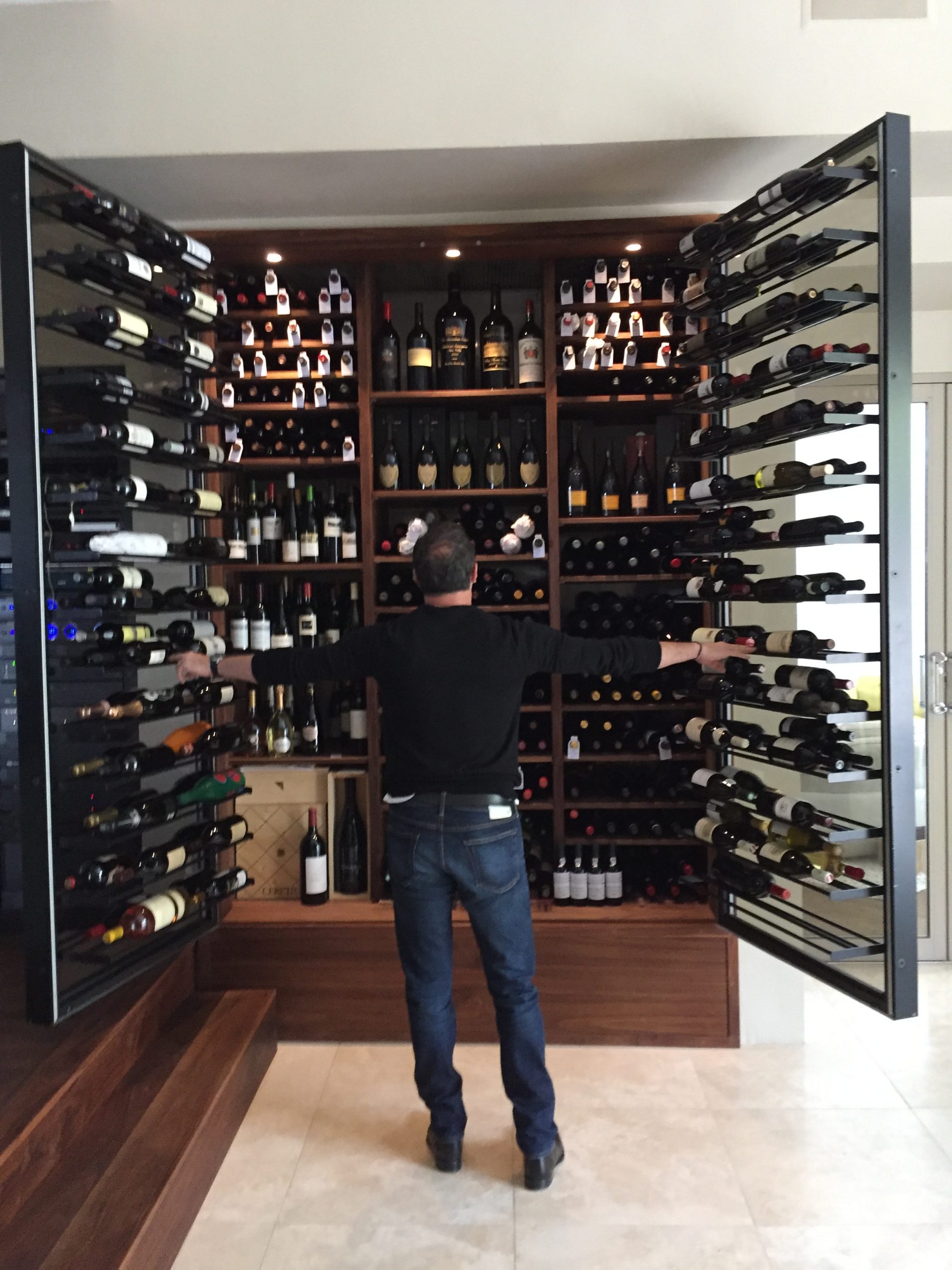 custom walnut wine display